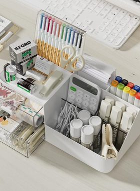 简约桌面收纳盒多功能居家茶几办公室小物件护肤品文具整理盒子