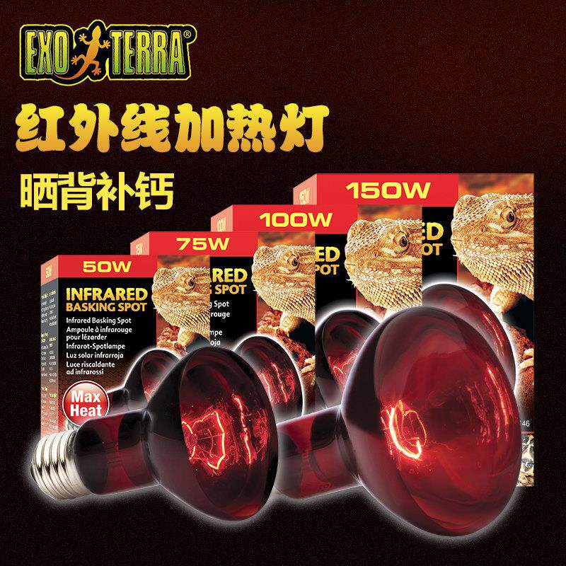 EXO-TERRA希瑾爬虫红外线蜥蜴陆龟夜灯加热变色龙夜间取暖保温灯