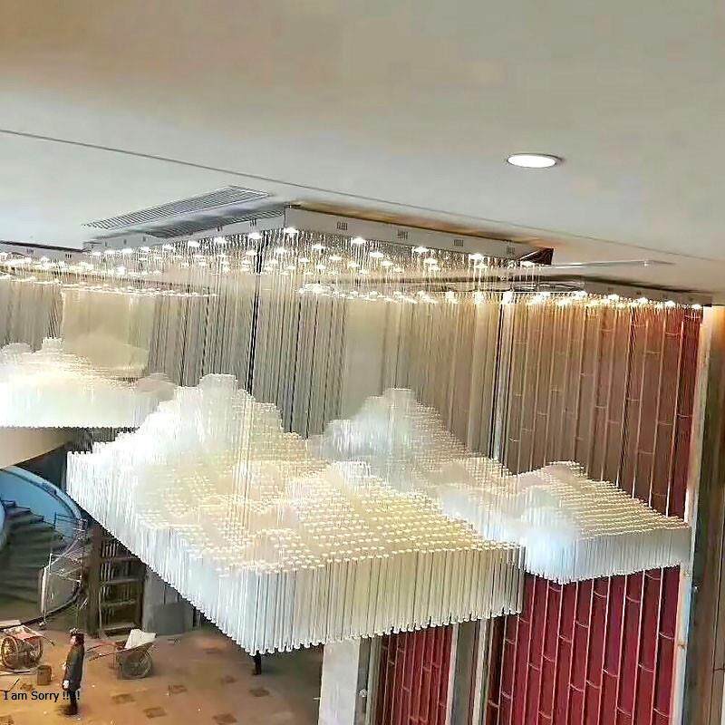售楼部沙盘假山水吊线水晶灯餐厅吧台酒店大堂宴会厅会所灯具厂家