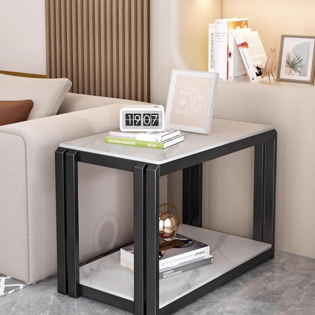 客厅长方形边几沙发侧边柜家用小茶几简约岩板正方形角几小置物桌