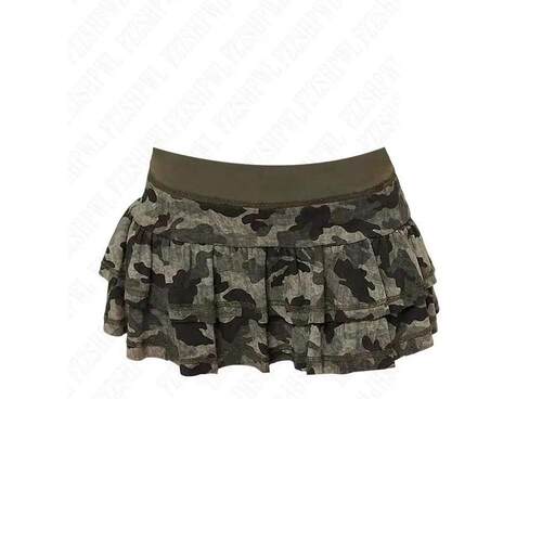 Camouflage Chic Woman Skirt Slim Rock Y2K Hip Hop Harajuku T