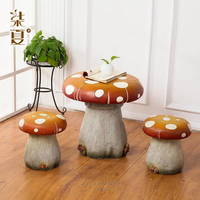 福建厦门蘑菇桌椅儿童房幼儿园可爱装饰家居摆件工艺品