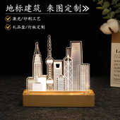 摆件周年纪念建筑台灯商务夜毕业创意文城市小3d礼品创灯企业校园