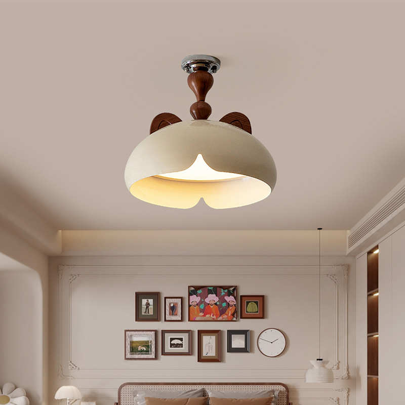 法式奶油风ins卧室儿童房灯高级感猫耳蛋壳护眼创意书房餐厅灯具
