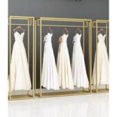 高档婚纱店架子落地服装 店展示架金色专用照相馆礼服货架陈列挂衣