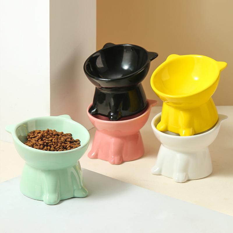 出口亚马逊猫碗陶瓷猫咪碗宠物用品猫盆狗狗碗猫粮碗猫吃饭喝水碗