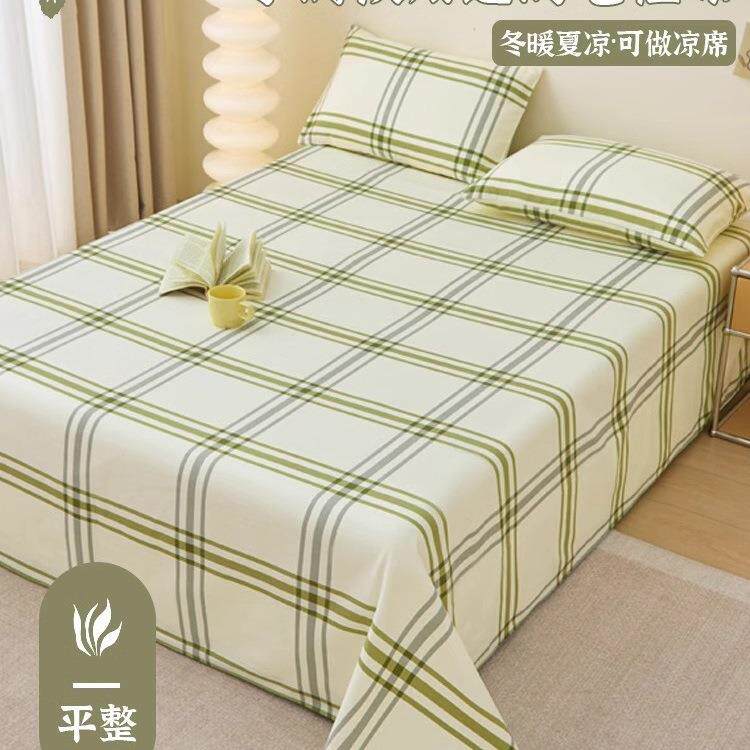 老粗布床单单件加厚全棉纯棉100亚麻单人学生宿舍亲肤舒适三件套