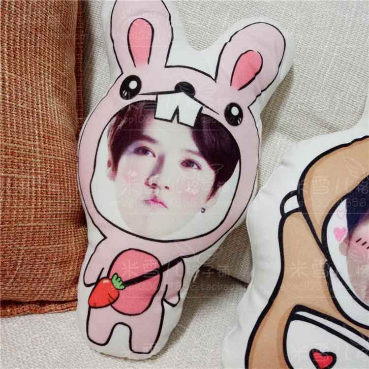 高档鲁头特别形状的迅枕头定制发照片DIY人形靠垫枕头Q版可爱真人