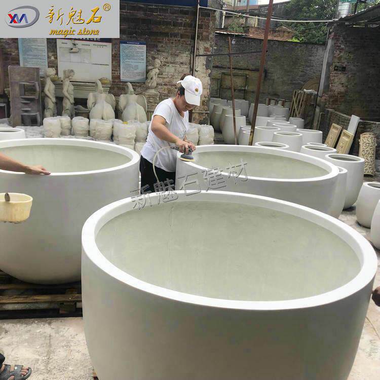 GRC艺术花坛 特大号高强水泥装饰花钵 建筑景观设计市政户外花盆
