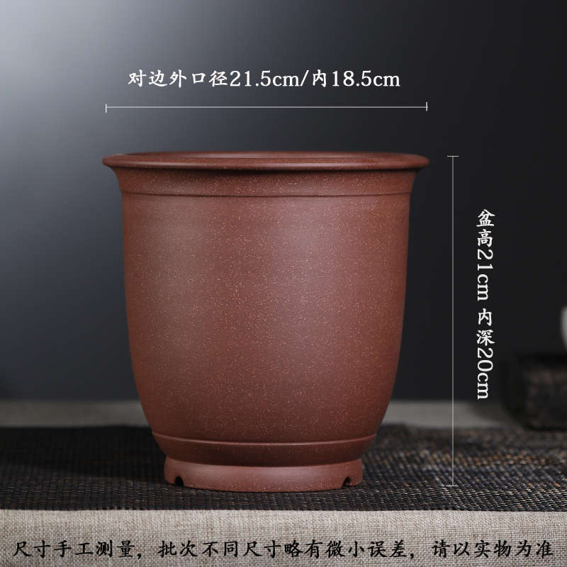 盆盆清香朱阁桌面 绿永南古典紫砂 建兰手工蕙兰植花鱼子钟泥金