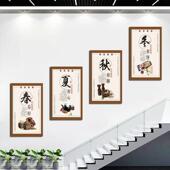 饰 养生春夏秋冬望闻问切理疗店装 中医挂画 画美容养生馆宣传四季