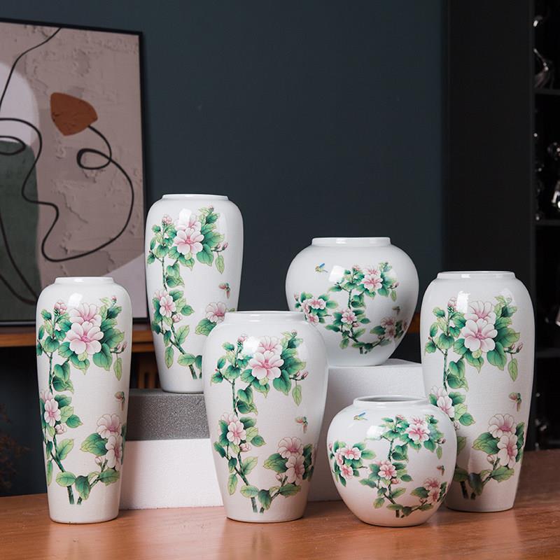 特价清仓高级感颜值景德镇陶瓷水培花瓶中式白色花瓶家居装饰摆件