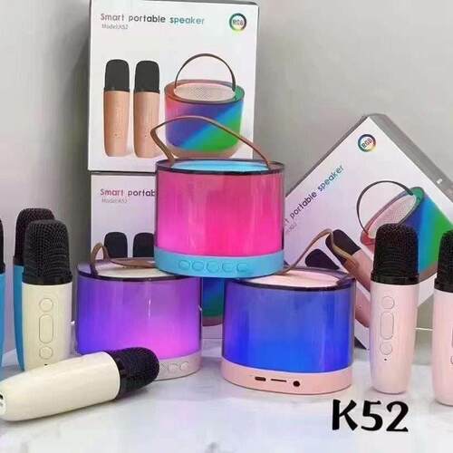 适用新款K52全屏RGB灯蓝牙音响便携手提无线话筒K歌音响双麦克风