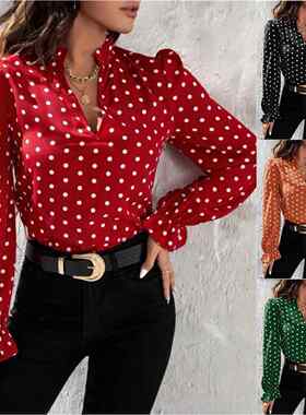 A women's stand-up collar small V-port design neckline
