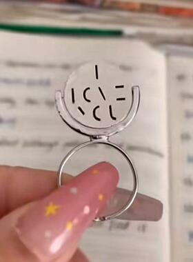 旋转变出“LOVE”告白戒指项链可转动表白指环时尚创意高级感礼物