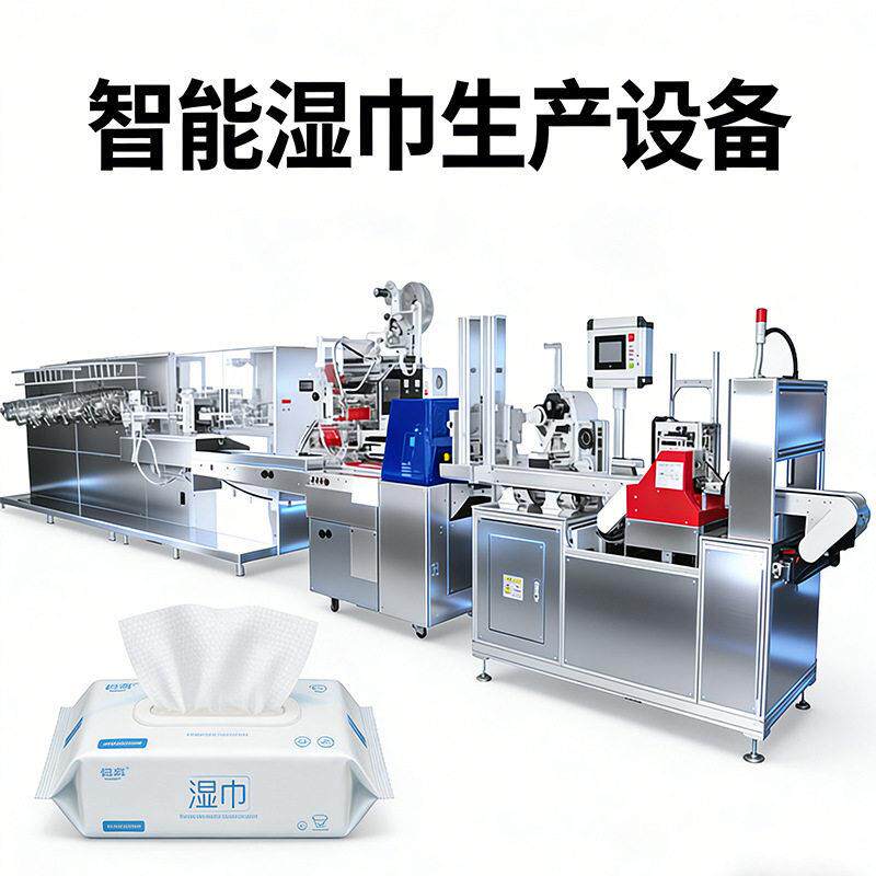 智能湿巾生产设备全自动折叠包装贴塑料盖一体机支持非标质保一年