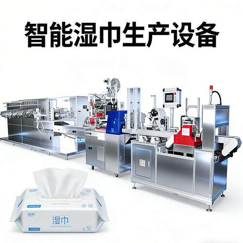 智能湿巾生产设备全自动折叠包装贴塑料盖一体机支持非标质保一年