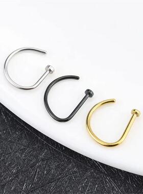 女人男人假打孔鼻子戒指耳环时尚朋克无P