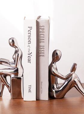 轻奢摆件高端现代书挡人物摆件家居客厅电视酒柜办公室书房装饰品