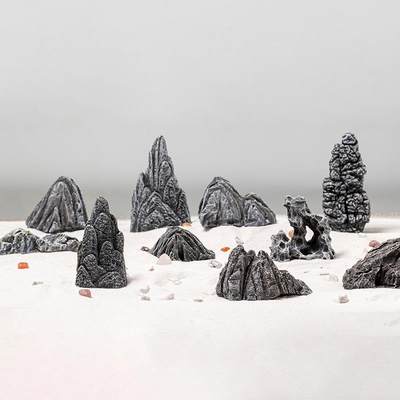 小假山石造景石头仿真假山摆件鱼缸石山模型岩石微景观盆景小摆件