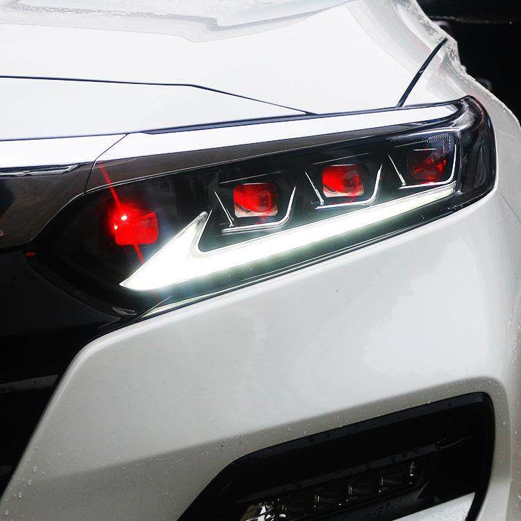 适用于本田18-22款十代雅阁改装led日间行车灯流光转向大灯总