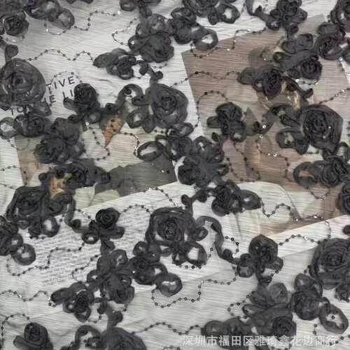 盘带立体花刺绣蕾丝花边水溶蕾丝花边布料 多色面料绣花
