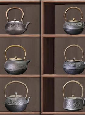 正品件中式茶室摆件套装艺摆术品博古架茶茶壶柜茶道装饰铁壶陶瓷