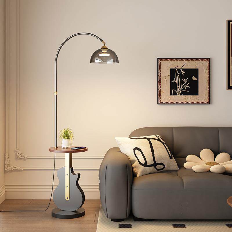 轻奢吉他落地灯客厅卧室高级感氛围沙发边茶几复古极简床头柜台灯