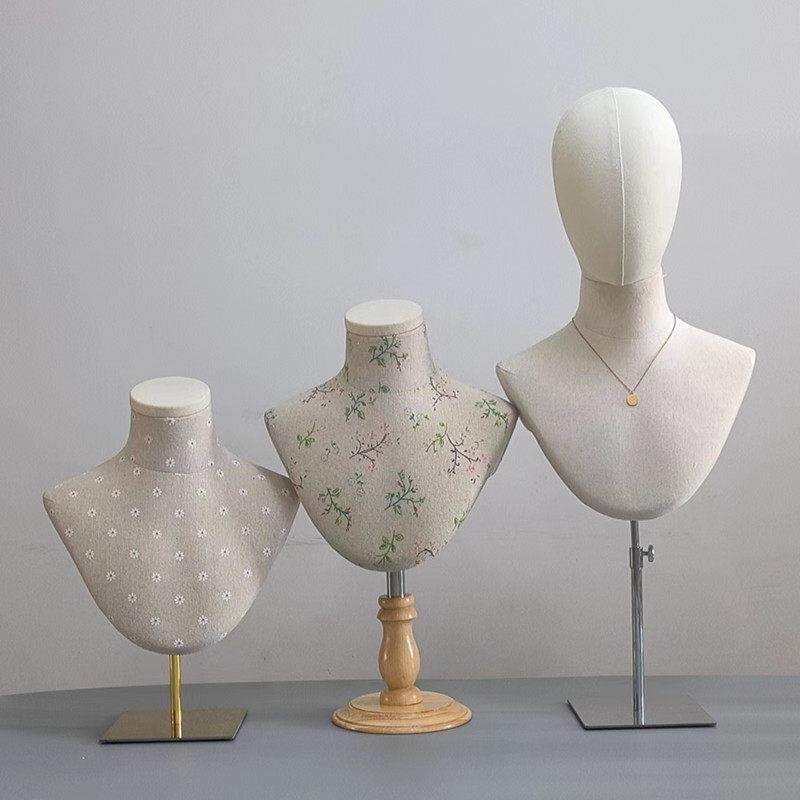 模特道具胸片模特架项链饰品围巾展示架人台胸模特可插针实木底座