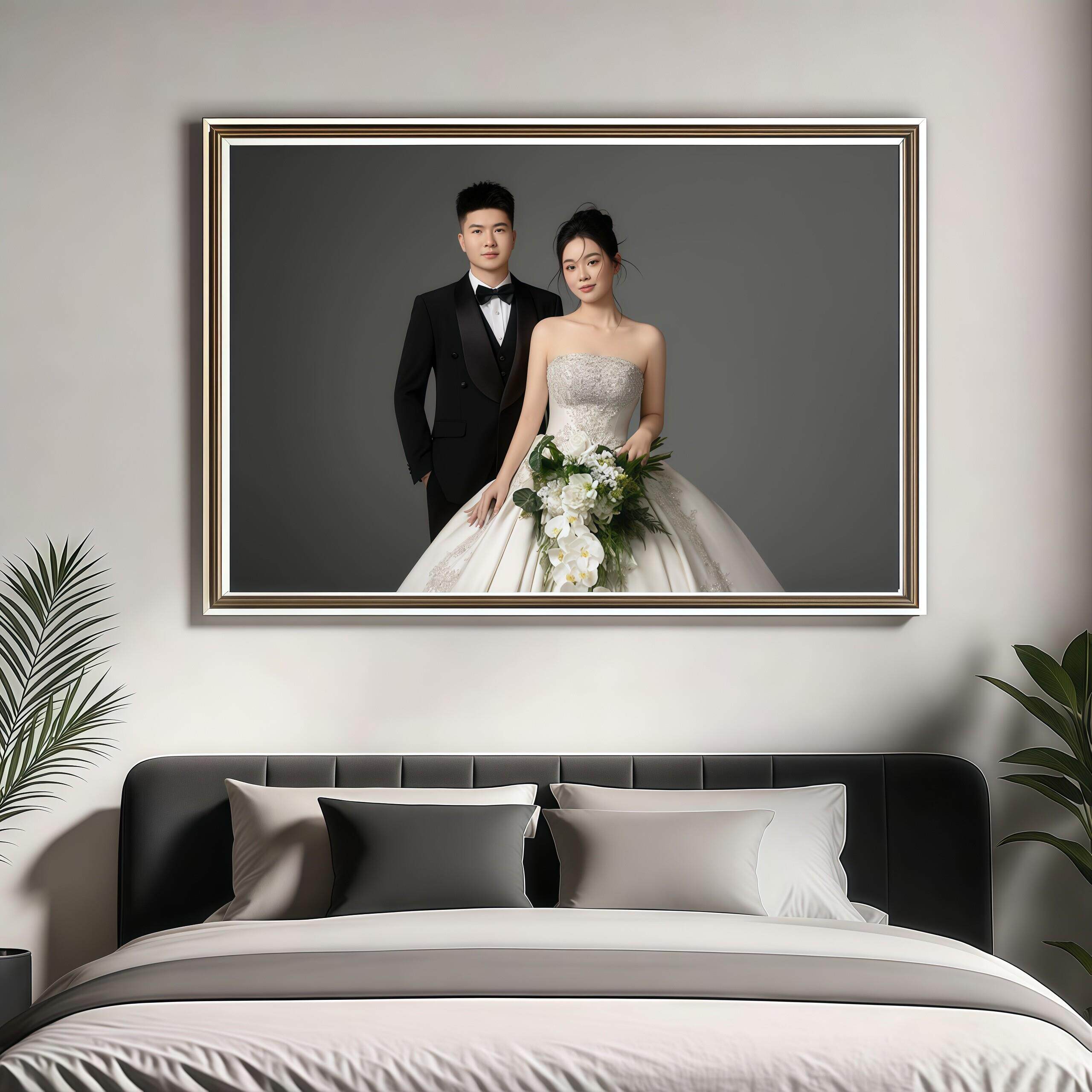 婚纱照相框挂墙定制加洗床头照片照相馆相片卧室全家福相框挂墙打