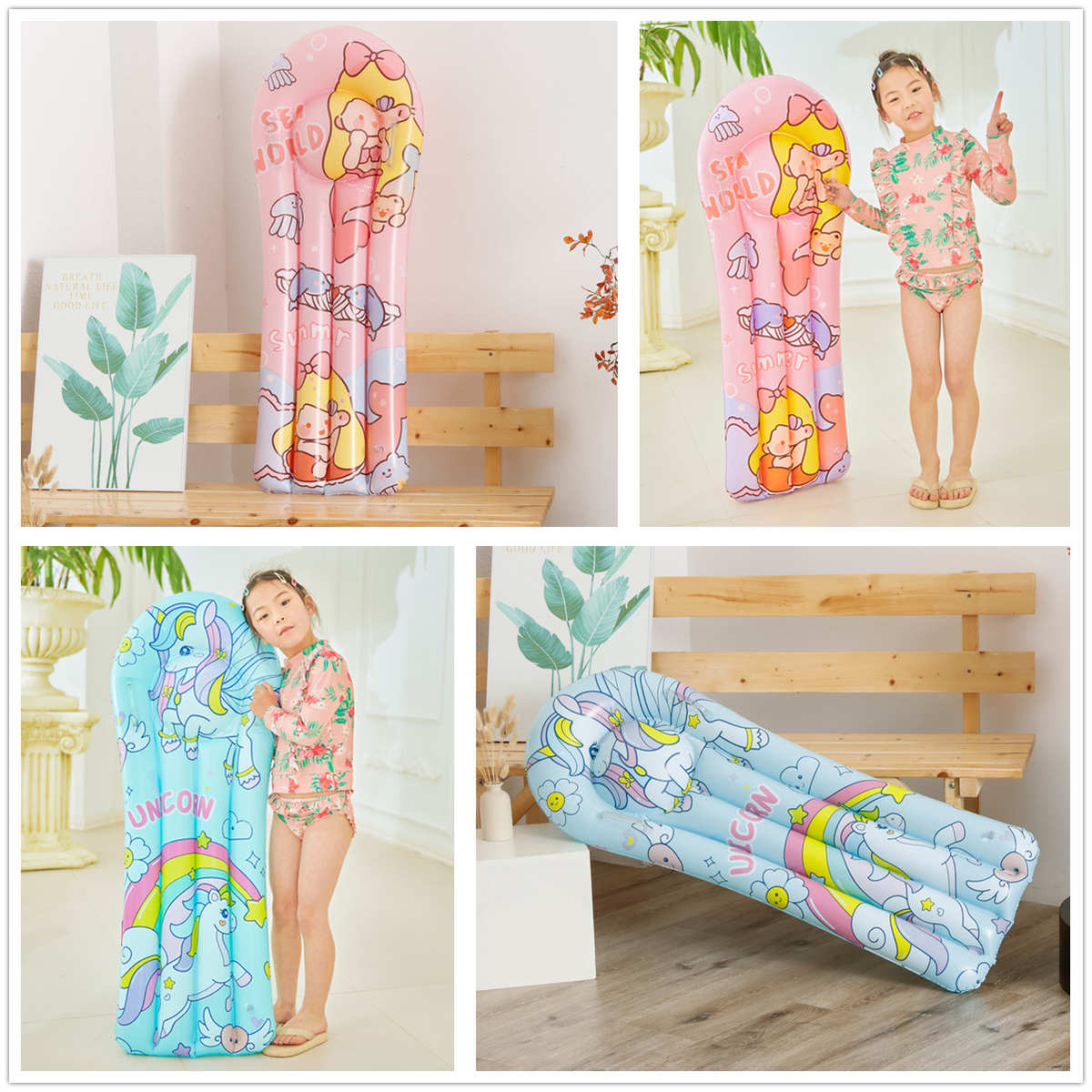 冲浪板儿童浮排加大带把手小孩游泳圈浮板滑水板游泳装备浮力手臂