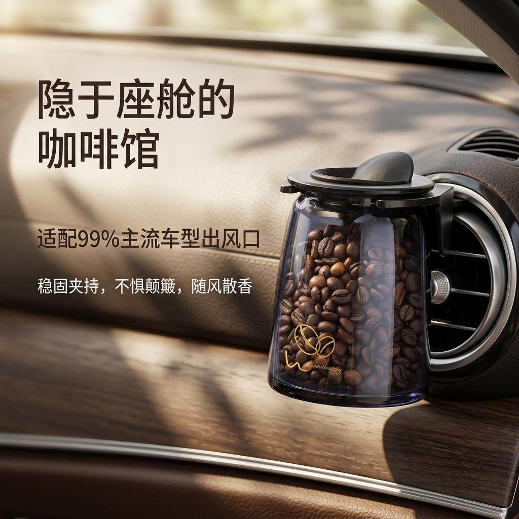 车载香薰出风口咖啡豆香薰汽车出风口香水瓶装拿铁摩卡汽车香薰