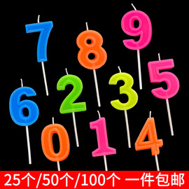 彩色数字蜡烛生日蛋糕装饰儿童周岁成人卡通独立包装节日派对蜡烛