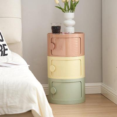 北欧卡通儿童床头柜圆形家用简约创意卧室收纳柜网红ins小型柜子