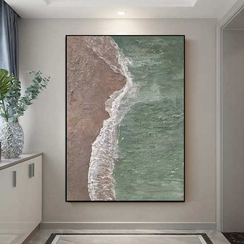 手绘油画抽象厚肌理立本装饰画客厅落地画轻奢风现代简约玄关挂画