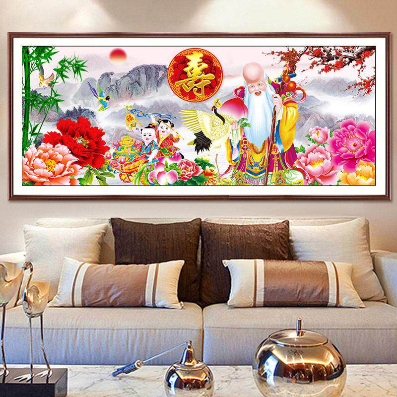 5d钻石画满钻新款百寿图客厅点砖石水晶手工贴钻寿字十字绣祝寿图