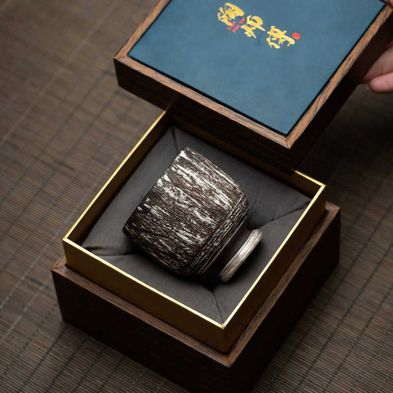 日式侘寂风墨陶银彩主人杯茶杯功夫茶具品茗杯小号单杯压手杯手工,餐饮具,茶杯,淘宝优惠券,粉丝福利购,淘宝优惠卷