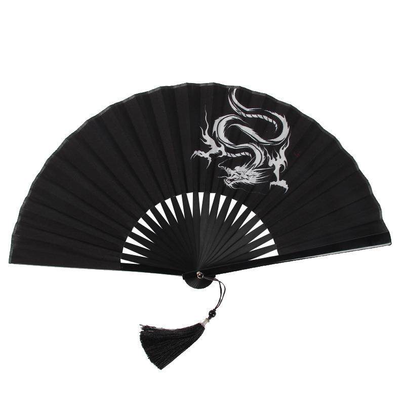 扇堂折扇国风雅中男士霸气黑色龙扇子古风小巧儿汉童92456服折叠