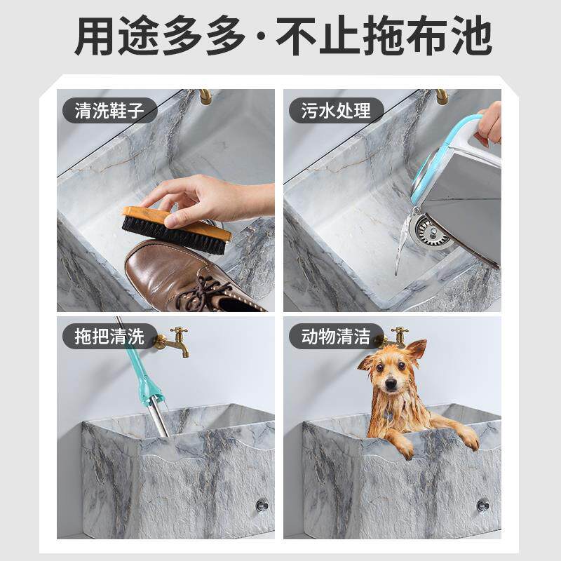 L间7家用阳台把池地盆卫酒生人造石立柱盆店落拖地式MKW仿古洗手