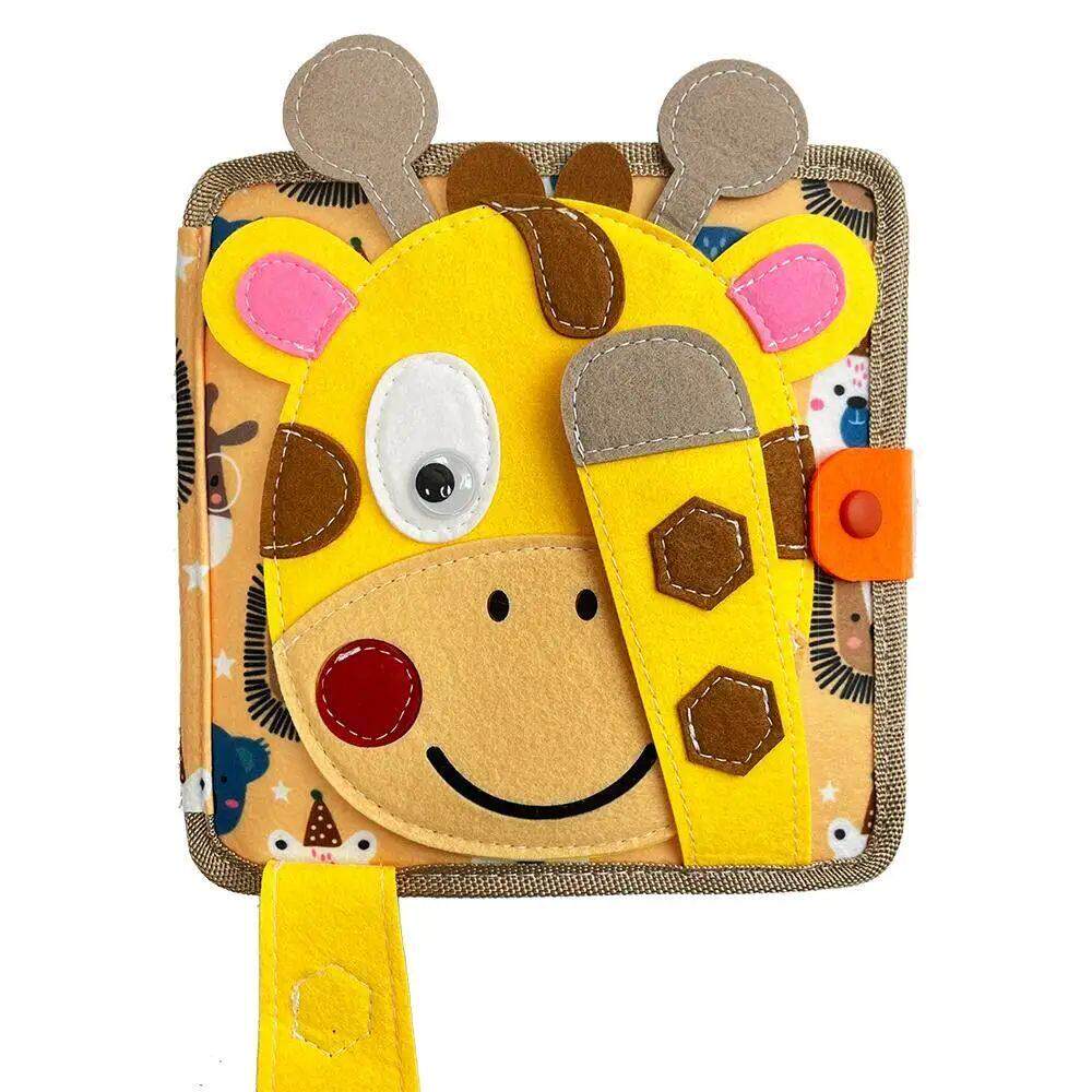Montessori Toy Busy Board Giraffe Busy Book for Baby 1 2 3 A