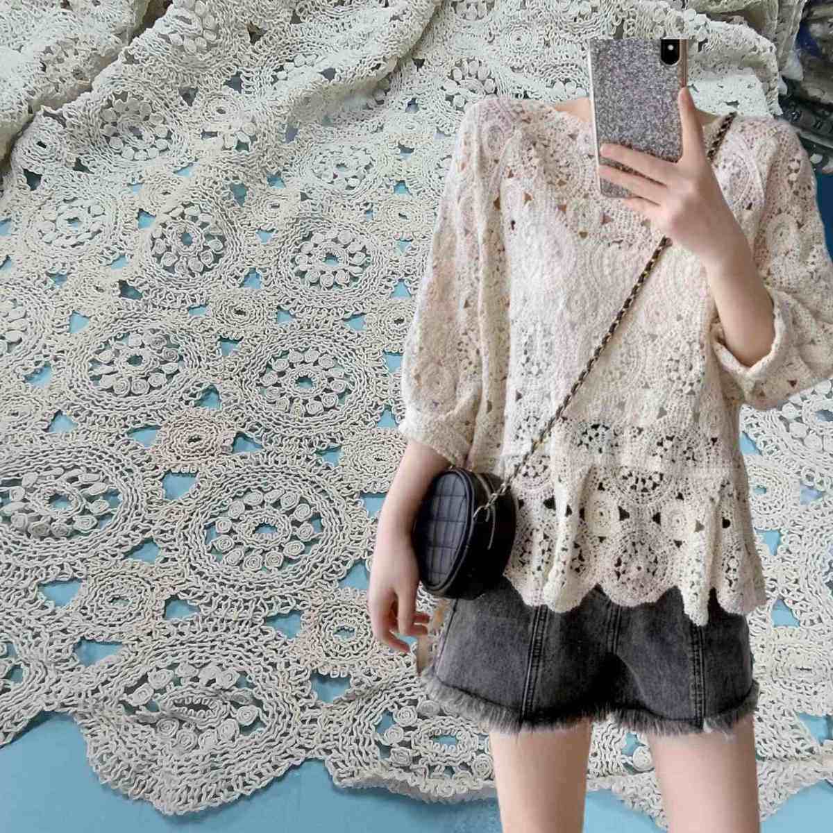 镂空棉蕾丝面料粗棉水溶勾花布料110门幅服装花边手工DIY辅料,居家布艺,花边,淘宝优惠券,粉丝福利购,淘宝优惠卷