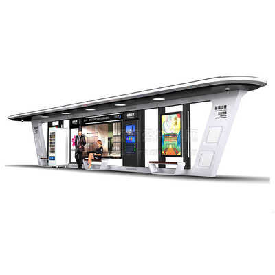 鹤壁智能候车亭现代公交站台语音报站不锈钢电子站牌广告灯箱厂家