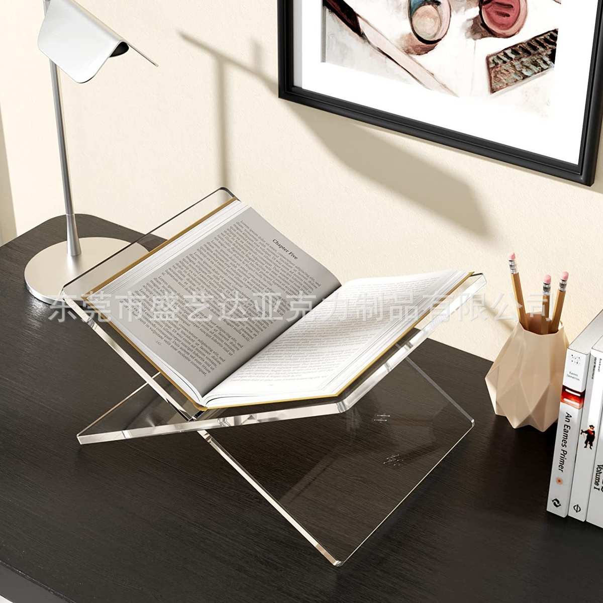 透明亚克力书架学生阅读架子打开和关闭书架杂志教科书展示架