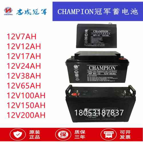 广东志成冠军蓄电池NP12V7/12/17/24/38/40/65/100/120/150/200AH