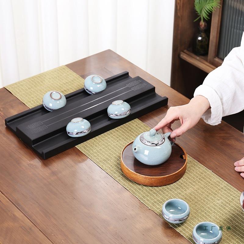 茶杯架天然乌金石茶道配件家用茶具置物架简约茶沥水晾杯收纳杯托