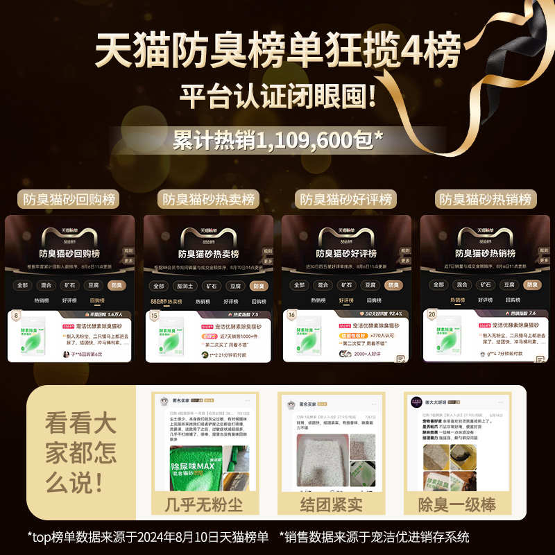 【必囤12包】宠洁优酵素除臭混合豆腐猫砂近乎无尘可冲马桶60斤