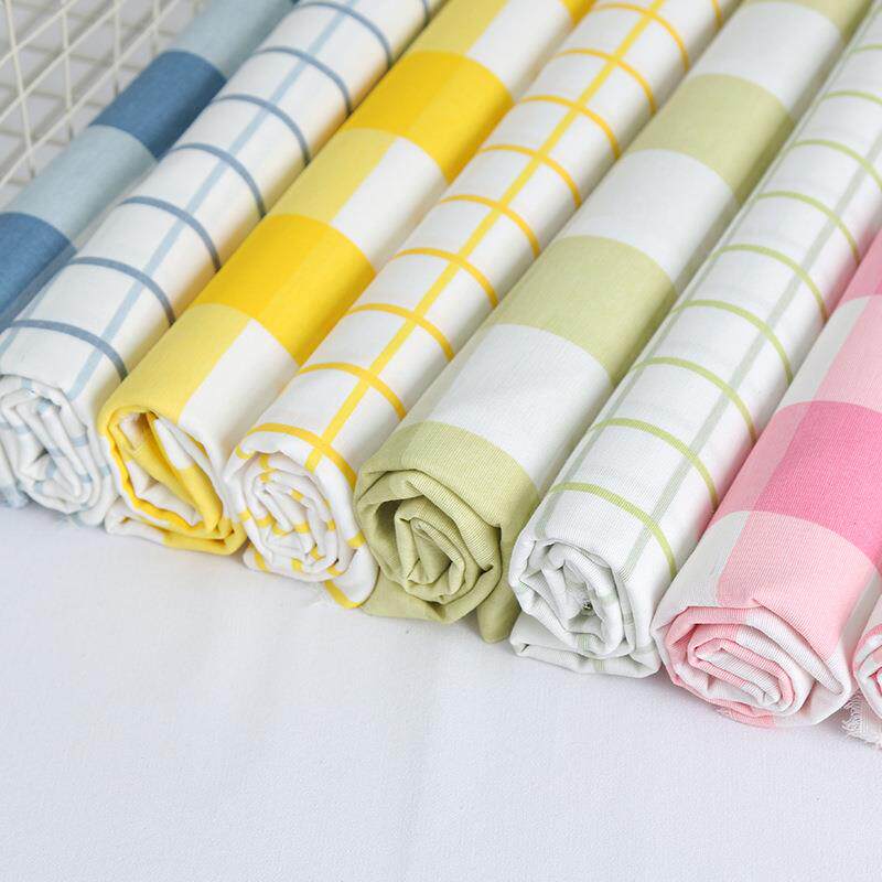 现货格子印花系列涤棉帆布布料桌布靠垫抱枕宠物窝小清新家纺面料