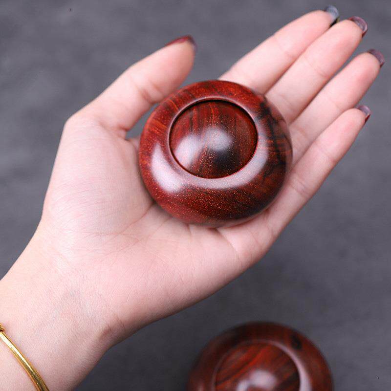 紫檀时转珠手把件文玩檀香木转珠葫芦把件