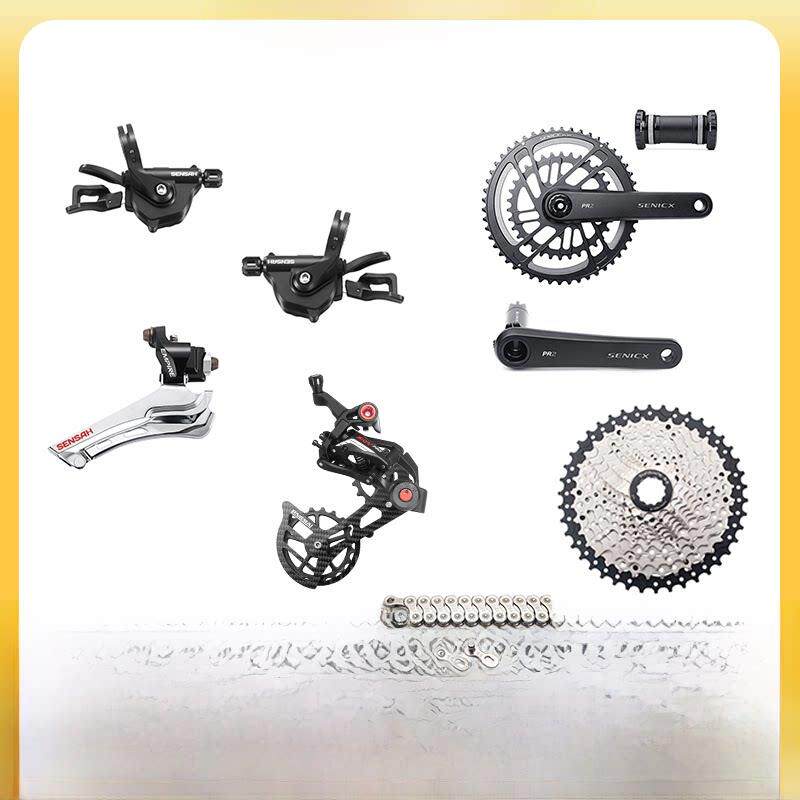 森萨申泰2X11速度平车把公路变速器山地折叠自行车手指变速器前变