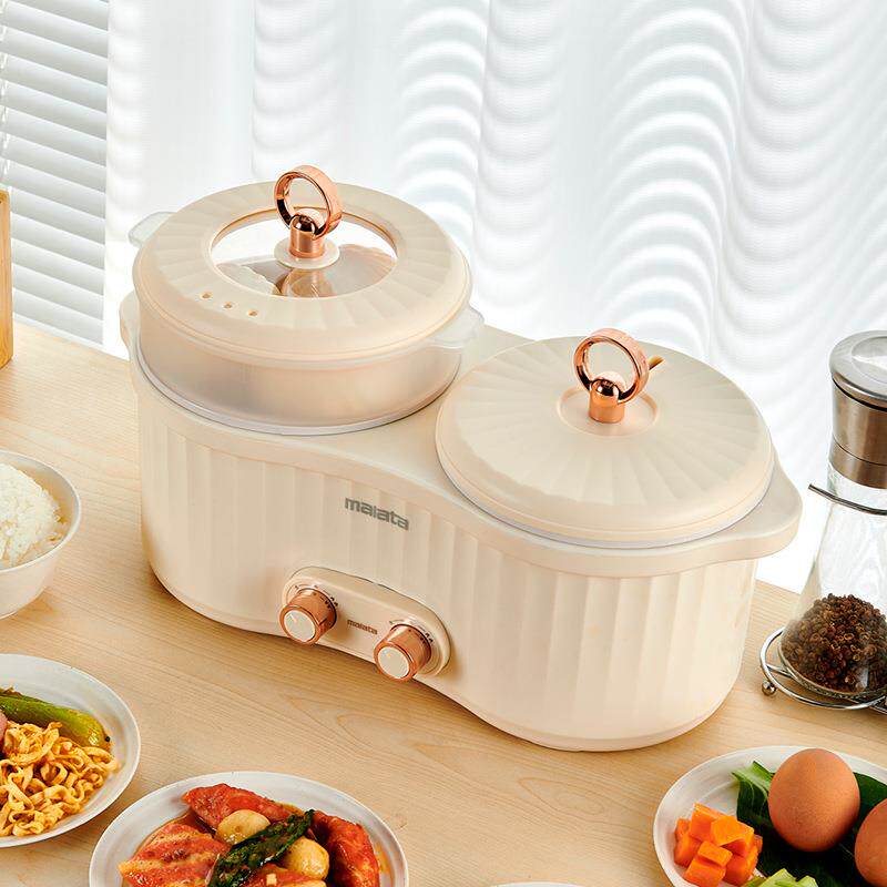 鸳鸯火锅双锅分离式家用电火锅多功能双胆分体蒸锅适用4-5人自煮